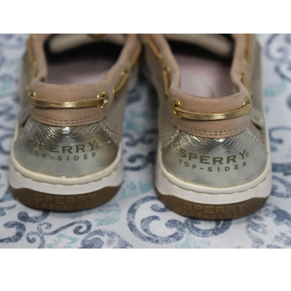 Sperry‎ Top Sider Women's Tan Gold Mesh Boat Shoes Loafers Size 8M
